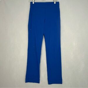 Margaret M Women's Blue Straight Leg Pants Elastic Waist Stretch‎ Blue